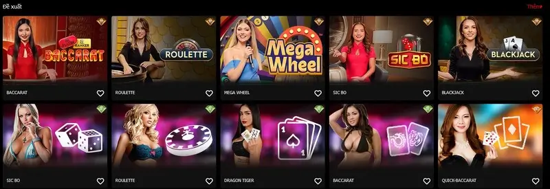 Sảnh live casino 12bet có rất nhiều trò chơi hot