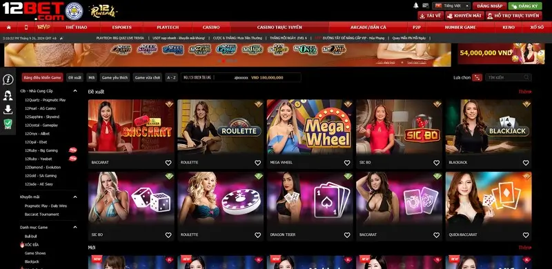 Hướng dẫn chơi game casino trực tuyến 12bet